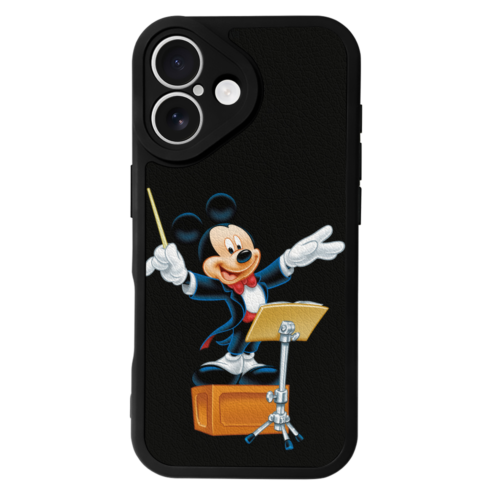 （画像用） ミッキーマウス Mickey Mouse 【iPhone 16シリーズ対応】シリコンスマホケース（レザー調） 材質：シリコン